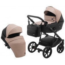 Коляска 2 в 1 Bair Kiwi Plus екошкіра BKP-18/15 капучіно - чорний 