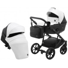 Коляска 2 в 1 Bair Kiwi Plus екошкіра BKP-5115 білий - чорний 