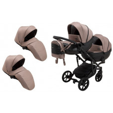 Коляска 2 в 1 для двійні Bair Next DUO Soft 03 темний капучино