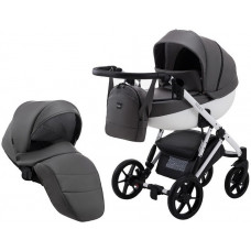 Коляска 2 в 1 Bair Next White шкіра 100% 63 графит