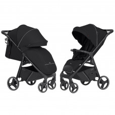 Прогулянкова коляска CARRELLO Bravo CRL-8512 Pure Black 2025 (чохол з блискавкою посередині) 