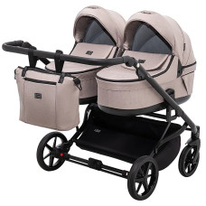 Коляска 2 в 1 для двійні Adamex Leo Duo Tip Capuchino (TК-72)