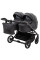 Коляска 2 в 1 для двійні Adamex Leo Duo Eco Black (SA-2)