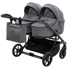 Коляска 2 в 1 для двійні Adamex Leo Duo Tip Graphite (TК-57)