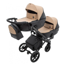 Коляска 2 в 1 для двійні Bair Kiwi DUO ECO BKD-18/15 капучино / чорний 