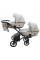 Коляска 2 в 1 для двійні Bair Kiwi DUO ECO BKD-32/33 бежевий / капучино 