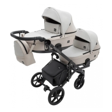 Коляска 2 в 1 для двійні Bair Kiwi DUO ECO BKD-32/33 бежевий / капучино 