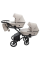Коляска 2 в 1 для двійні Bair Kiwi DUO ECO BKD-33 капучино 