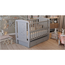 Ліжко Babyroom Умка DUMYO-3 маятник, ящик, відкидний бік бук сірий